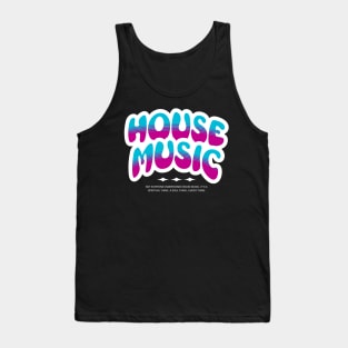 HOUSE MUSIC  - Bubble Outline Two Tone (white/pink/blue) Tank Top